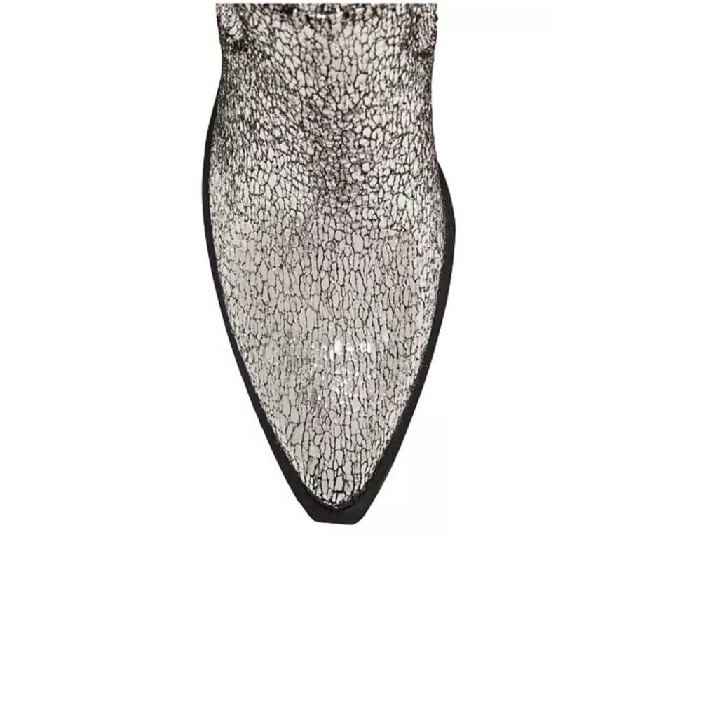$168 NEW Katy Perry Citygurl Over The Knee Stretch Boots Silver Western Boot - Picture 3 of 5